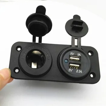 WINTUWAY 1A 2.1 Duálny USB Nabíjačka, LED Digitálny Displej Dvojité-jamkové Konkávne Panel Dual USB+12V Základňu S protiprachová Kryt