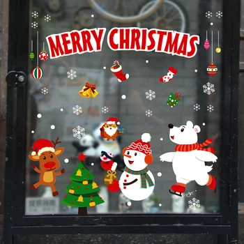 Nový Rok na Vianoce Stenu, Nálepky Vianočné Stromčeky obrazov na Stenu pre Obchod Windows Sklenené Dvere, Kuchyne, Nálepky, Plagáty, Nástenné