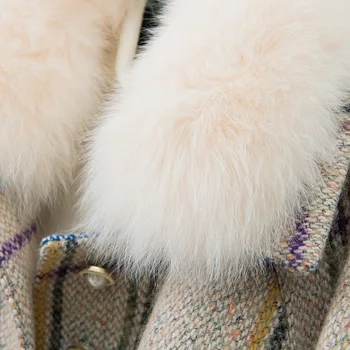 Kórejský Vintage Reálne Kožušinový Kabát Streetwear Ovce Shearling Fox Kožušiny Golier Vlna Bunda Na Jeseň Zimný Kabát Ženy Oblečenie 2020