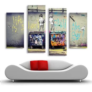 Maľovanie & kaligrafie Mesto graffiti master plátno plagát na stenu umenie obývacia izba, reštaurácia, Spálne, Dekoratívne maľby PL4-007