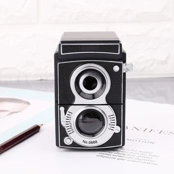 Retro Vintage Camera Štýl strúhadlo Mechanické Ručné Ručné Naštartovaní Papiernictvo Študent Darček M17F