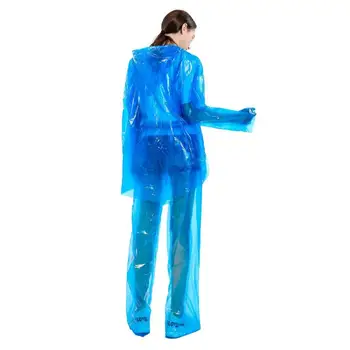 Unise Split pršiplášť daždi oblek nohavice nepremokavé anti-špinavé jednorazové pršiplášť náhodné farby Vonkajšie Cestovné Nástroj TSLM1