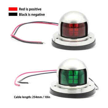 1 Pár 12V Červená Zelená LED Smerové Svetlá Nehrdzavejúcej Ocele Plachtenie Žiarivka Pre Morské Lode Námornej Hardware Svetlá