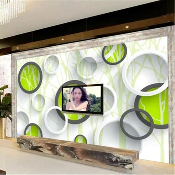 Beibehang abstraktných de parede Vlastnú tapetu 3D maľby pevný kruh abstraktné strom vzor, TV joj, stena obývacia izba tapety