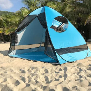 Anti-Mosquito Beach Tieni Stan S Gázy UV Ochranu Automaticky Camping Outdoor Prenosné Plážový Stan S Oka Opony