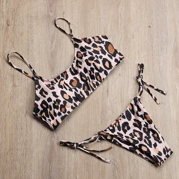 2020 2 Dielna Sada string bikini leopard plavky sexy plavky ženy plavky Push Up plávanie oblek pre dámske Biquini Remeň