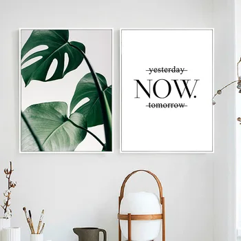 Tropická Zelená Rastlina Nordic Plátno Na Maľovanie Teraz List Wall Art Print Obraz Domova Plagát, Obývacia Izba, Spálňa Decor