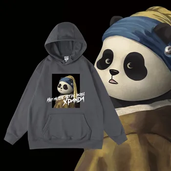 Panda Jeseň Zima Žena Hoodies Ženy Kawaii Dlhý Rukáv Bežné Pulóver S Kapucňou Anime Zábavné Oblečenie Voľné Mikina Topy