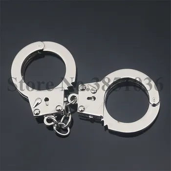 100ks/veľa Nových Módnych Mini putami na rukách Metal Keychains Handcuff Tvarované Keyrings na Darčeky