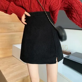 Dámske Módne Pevné Ríše Split Slim Sukne Office Dámske Elegantné Mini Sukne Študent Trendy Jednoduché Bodycon Mujer De Moda 2021