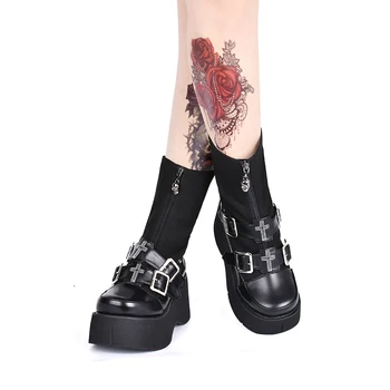 Princezná sladké lolita topánky Pôvodná farba zodpovedajúce pracky dámske krátke topánky, punk vec a punk krátke topánky, ženy pu140