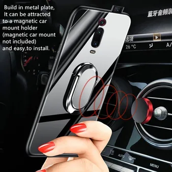 Pre Xiao Redmi K20 Prípade Luxusné tvrdeného skla magnet auto krúžok držiak Kryt Telefónu Prípade Pre Xiao Redmi K20 Pro Coque Fundas