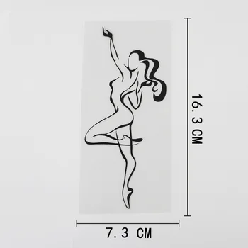 YJZT 7.3CMX16.3 Sexy Dievča, Žena, Vášeň, Tanec Odtlačkový Vinyl Auto Nálepky Čierna/Strieborná 8A-0518
