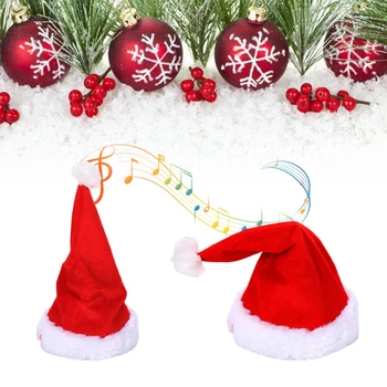 Vianočné Snapback Nastaviteľné Klobúk Zábavné Trasie Tanec Spev Santa Claus Spp Elektrické Hračky Xmas Party Prop Dekorácie