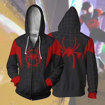2021 Nové Disneyland Spiderman Cosplay Kostým Kostým Hoodies Módne Polyester Športové 3D Vytlačené Mikina Výkon Kostým