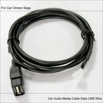 Originálne Zástrčky USB Adaptér Conector Pre Citroen Sega Auto CD Rádio Media Audio Kábel Dátový Vodič