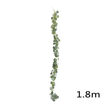 Umelé Eukalyptu Garland Faux Hodváb Viniča Ručné Listy Zelene 1,8 M/5.9 Ft Domáce Dekorácie Záhradné Dekorácie