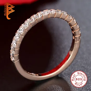BELAWANG Autentické 925 Sterling Silver Oslňujúci CZ Kola Ženskej Prst Prstene pre Ženy, Svadobné Šperky Darček