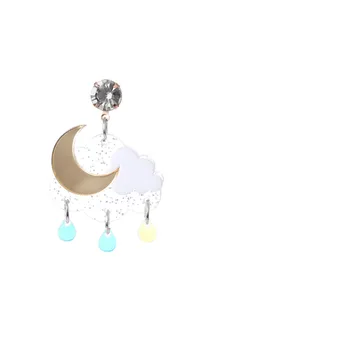 Móda Akryl Cloud Kvapka Vody Mesiac Náušnice Pre Ženy Pesonality Módne Šperky
