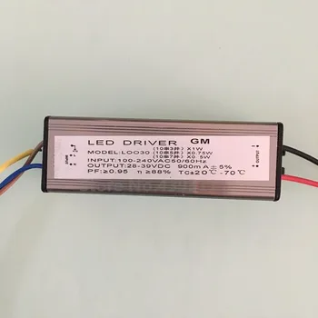 30W LED Ovládač Napájanie Konštantný Prúd IP65 Vodeodolný AC100-240V DC28-39V 900mA doprava zadarmo 5 ks