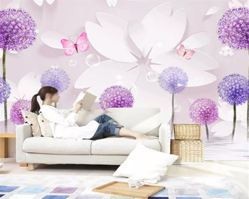 Beibehang Fantasy móda, dekoratívne maľby, 3d tapety romantický púpava 3D TV spálňa pozadí steny papiere domova
