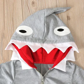 2019 Zábavné ČEĽUSTE Žralokov Jumpsuit Pre Deti na Halloween Vianočný darček Pre Chlapcov, Dievčatá Kapucňou, Potápačské Strany Herný Výkon oblečenie pre voľný čas