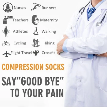 Ženy, Muža, Kompresné Ponožky, Cestovné Crossfit Ponožky Hokej Ponožky Vhodné Pre Zdravotné Sestry Holenná Časť Letu Cestovné Zdravotné Tlak Ponožky
