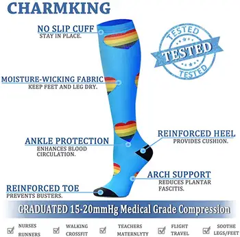 Ženy, Muža, Kompresné Ponožky, Cestovné Crossfit Ponožky Hokej Ponožky Vhodné Pre Zdravotné Sestry Holenná Časť Letu Cestovné Zdravotné Tlak Ponožky