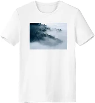 Hmlový Les Horu Nebo Cloud T-Shirt Pracovné Odevy Vrecku Krátky Rukáv Športové Oblečenie