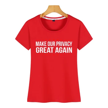 Topy T Shirt Ženy, aby naše súkromie skvelé opäť cyber security Bežné Black Vlastná Žena Tričko