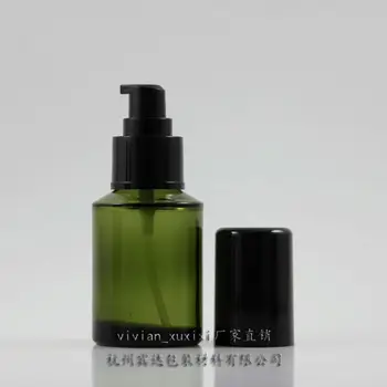 60ml olivy zelené Sklo lotion fľaša s čiernym plastovým lotion čerpadla,kozmetické balenia,kozmetické fľaše,balenie pre kvapaliny
