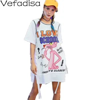 Vefadisa Biela Cartoon Leopard T-shirt Páse s nástrojmi Ženy T-shirt 2020 Lete List Tlače Top Oka Textílie Ženy T-shirt QYF2627