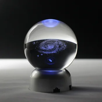 6TYP Sveta Miniatúr, krištáľová Guľa 3D Laserom Vygravírované Galaxy sklenenú Guľu Sfére Domáce Dekorácie Príslušenstvo