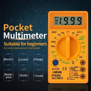 Digitálny Multimeter Multimeter Voltmeter Ammeter Ohmmeter Aktuálne DC10V~1000V 10A Test Tester LCD Displej 750V L4O0
