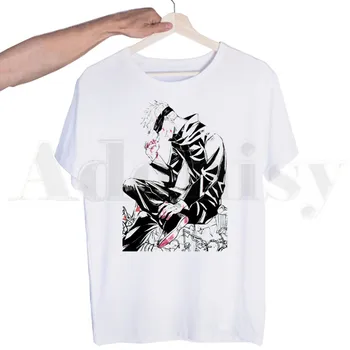 Japonské Anime Jujutsu Kaisen Yuji Itadori Grafické Ullzang Krátke rukávy T-shirt Men Print T shirt Mužov Topy, Tričká pánske T-shirt