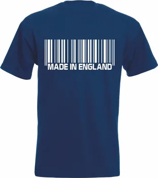 Bavlna Letné tričko Vyrobené V Anglicku čiarového kódu T-Shirt Mens Tím Podpory Darček Patriot St George bežné Tee Košele