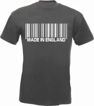 Bavlna Letné tričko Vyrobené V Anglicku čiarového kódu T-Shirt Mens Tím Podpory Darček Patriot St George bežné Tee Košele
