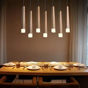 Pevné Drevené Dizajnér umenie osobnosti originality Prívesok Svetlá jednoduché reštaurácia club LED dlho držať prívesok lampa MZ130