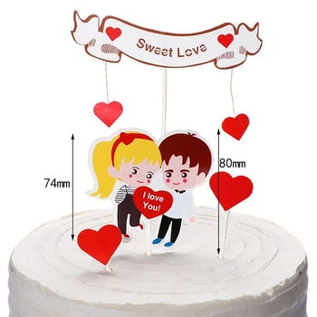 1Set Svadobné Cupcake Vňaťou Láska Srdce Sladké Milovníkov Tortu Vňate Na Výročie, Valentína, Svadbu, Párty Cake Dekorácie