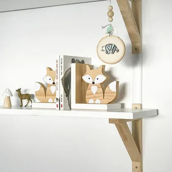 Drevené Fox Ozdoby Domáce Dekorácie Doplnky, Drevo Domov, Písací Stôl Miniatúrne Remeselné Práce Nordic Detská Izba Decor