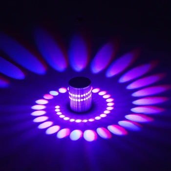 AC 85V - 265V 3W RGB LED Nástenné Svietidlo Multi-Jamkové Špirála Účinok Chodbe Stropné svietidlo Bar Party Dekor Vianoce, Nový Rok Dekorácie
