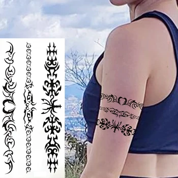 Veľké Akvarel Kvet Dočasné Tetovanie Pre Ženy, Ženské Realistické Totem Elf Viniča Pivónia Tetovanie Nálepky DIY Prenos Tetovanie Rameno