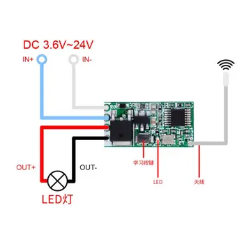 433Mhz RF Prijímač Relé Bezdrôtové Diaľkové Ovládanie Spínač Osvetlenia LED Ovládací Modul Ovládania Svetla Modul