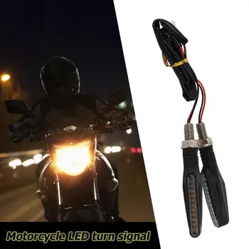 2 ks/4pcs DC12V Intermitentes Moto Motocykle Tečie LED Zase Signál Lampy Indikátor žlté Svetlo Motocyklové Univerzálny