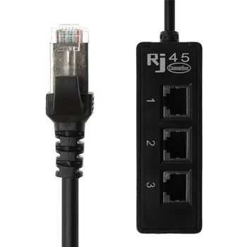 1pc RJ45 1 až 3 Zásuvky Ethernet Sieť LAN Kábel Rozdeľovača Rozšíriť Adaptér Konektor
