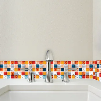 6Pcs Mozaiky Moderné Anti-slip Dlaždice, Stenové Nálepky, Kuchyňu, Kúpeľňu Odtlačkový Dekorácie