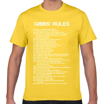 Topy T Shirt Mužov gibbs pravidlá Dizajn Black Geek Bavlna Mužské Tričko XXXL