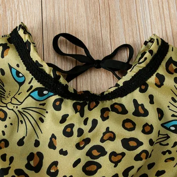 Dievčenské Letné Šaty Deti Šaty Strappy Leopard Šaty Pre Dievčatá, Detské Šaty