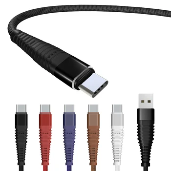 1m 2m 3m Typ USB C Kábel Rýchle Nabíjanie USB Typ-C pre Huawei P20 Xiao Samsung S9 S8 OnePlus 5 Synchronizáciu Údajov Textilné Pletená Kábel