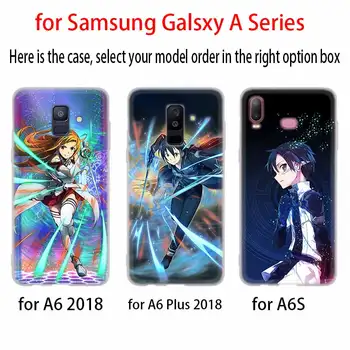 Sword Art Online prípade Silikónový kryt Pre Samsung A50 A70 A80 A30 A40 A90 A6, A8, A9 A7 A5 A3 Plus 2018 2017 2016